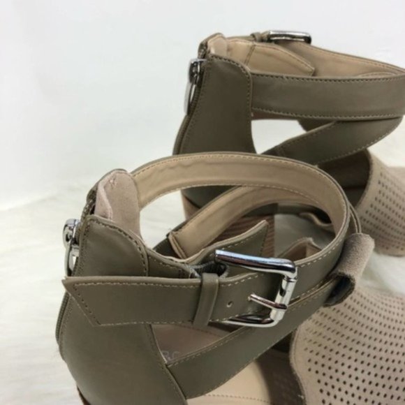 Marc Fisher Stacked Heel Open Toe Booties - Picture 5 of 7